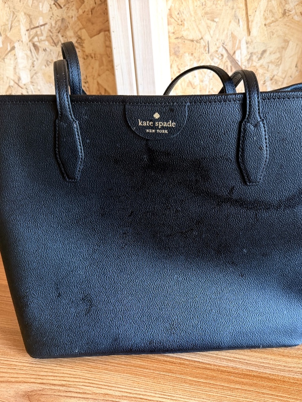 Kate Spade New York Black Pebbled Leather Large Tote Shoulder Bag